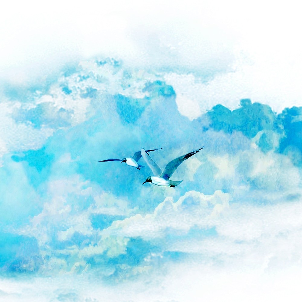 1000x1000 Flying Birds By Nadjaa Redbubble - Flying Bird Watercolor