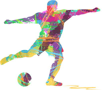 411x361 Man With Football Watercolor Vector Free Vector In Encapsulated - Football Watercolor