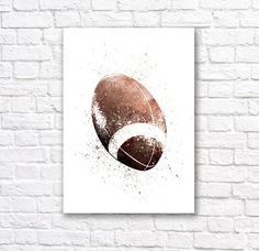 236x228 Watercolor Illustrations Art Print On Canvas By Antsartworkoffice - Football Watercolor