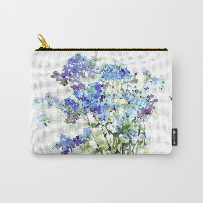 700x700 Forget Me Not Watercolor Aquarelle Flowers Carry All Pouch By - Forget Me Not Watercolor