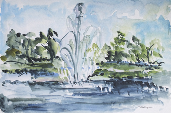600x396 Landscape Artists International Smith Fountain - Fountain Watercolor