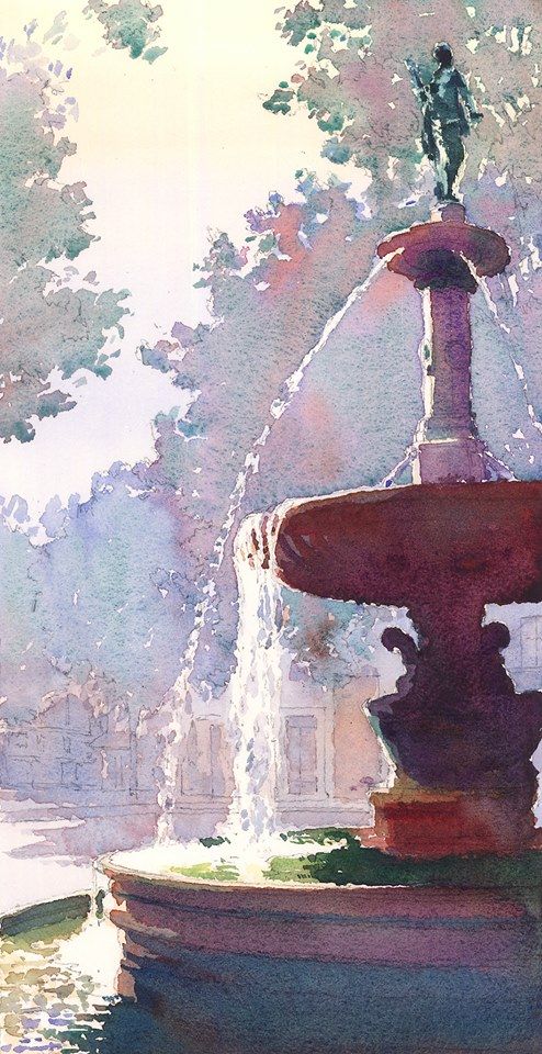 494x960 Michael Reardon - Fountain Watercolor