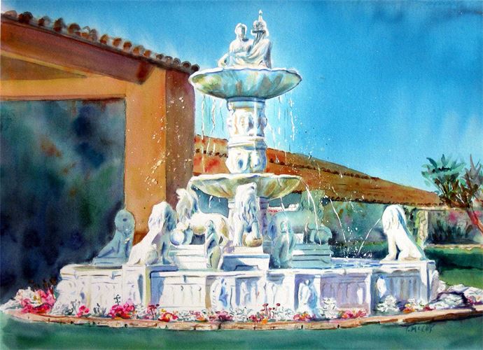 690x500 Trish Mccoy - Fountain Watercolor