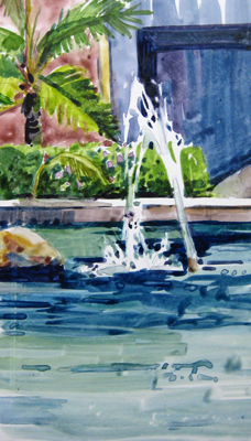228x400 Watercolor Amp Pastel Paintings For Sale - Fountain Watercolor