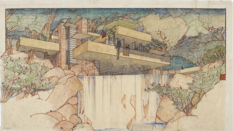 750x424 Frank Lloyd Wright Exhibit - Frank Lloyd Wright Watercolor