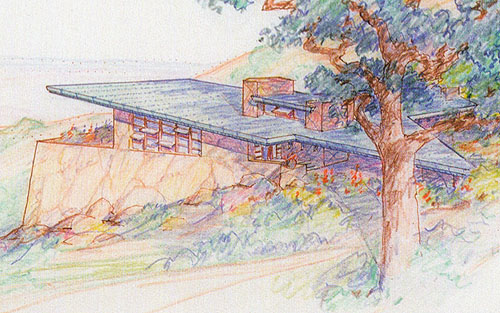 500x313 Frank Lloyd Wright - Frank Lloyd Wright Watercolor