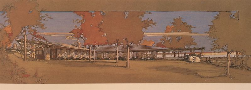 799x287 Image Result For Frank Lloyd Wright Watercolor Watercolor - Frank Lloyd Wright Watercolor