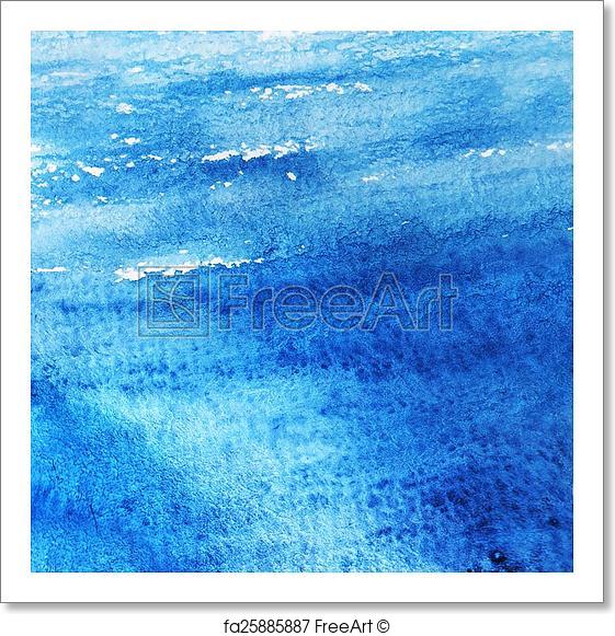 561x581 Free Art Print Of Abstract Blue Watercolor Background . Abstract - Free Blue Watercolor Background