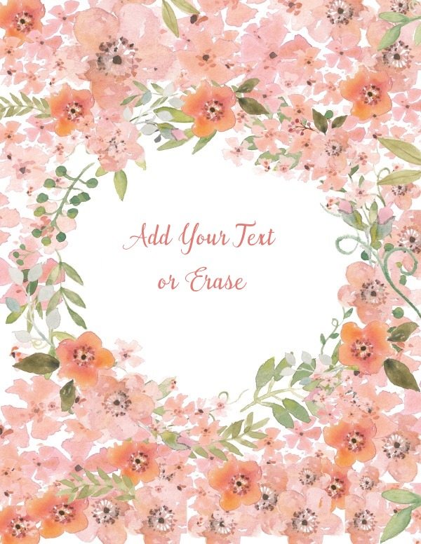 600x776 Free Watercolor Floral Background Customize Online Free - Free Floral Watercolor Background