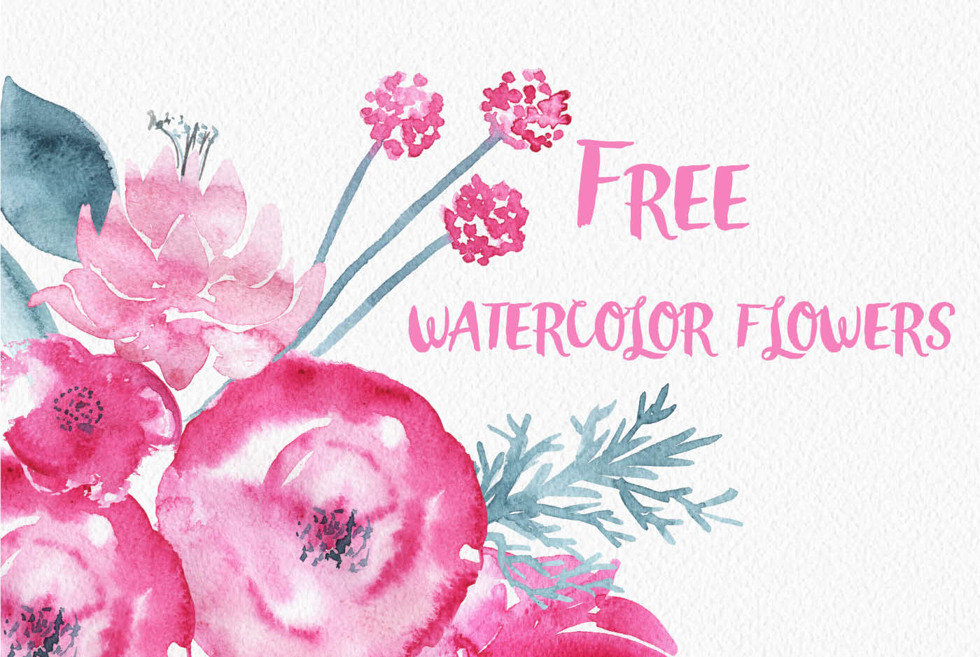 1400x938 Free Watercolor Flowers By Thehungryjpeg - Free Floral Watercolor Background