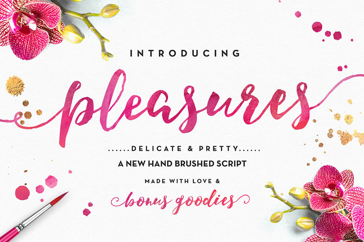 745x496 70 Beautiful And High Quality Brush Script Fonts Of 2017 - Free Font Watercolor
