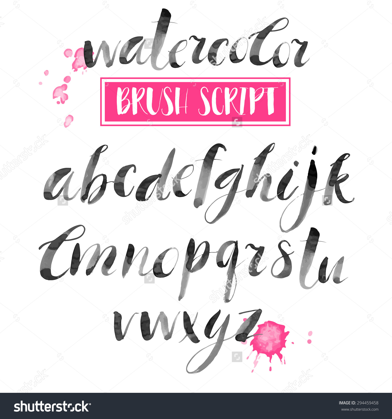 1500x1600 Modern Calligraphy Fonts Alphabet - Free Font Watercolor