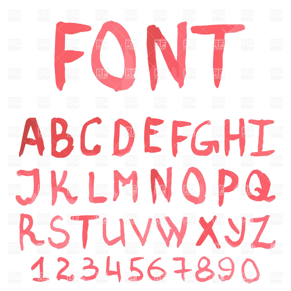 1200x1200 Red Watercolor Font - Free Font Watercolor