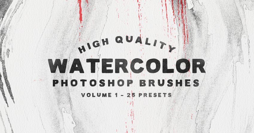850x445 25 Watercolor Photoshop Brushes - Free Font Watercolor
