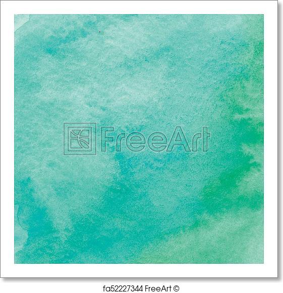 561x581 Free Art Print Of Turquoise Green Watercolor Background. Abstract - Free Green Watercolor Background
