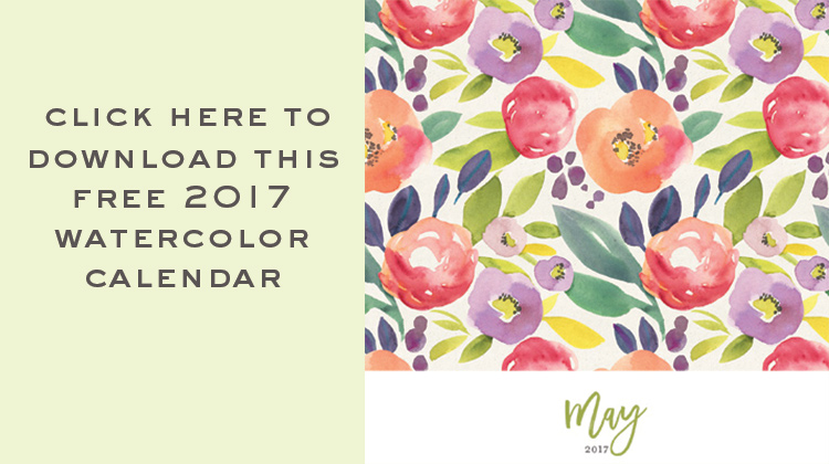 750x420 Free Printable Watercolor Calendar 2017 By Design Corral - Free Printable Watercolor