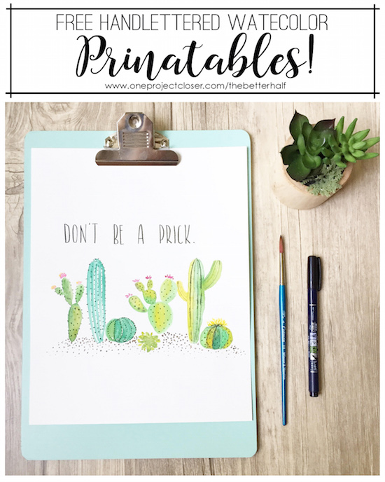 550x688 Free Watercolor Cactus Printable - Free Printable Watercolor
