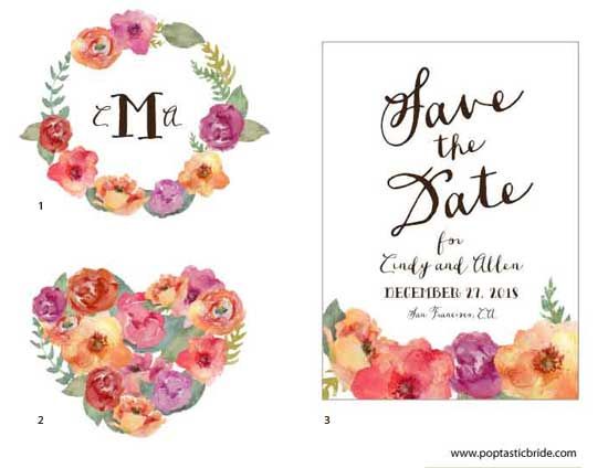 550x424 Diy Wedding Design Resources Watercolor Flowers A Free Printable - Free Printable Watercolor Flowers