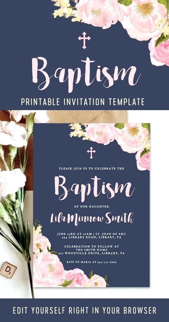 547x1038 Instantly Personalize Editable Baptism Invitation Template Gray - Free Printable Watercolor Flowers