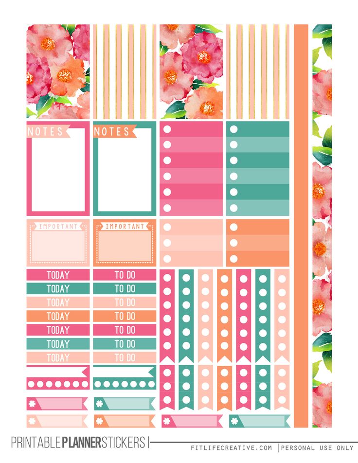 736x952 Watercolor Flowers Happy Planner Stickers For The The Happy - Free Printable Watercolor Flowers