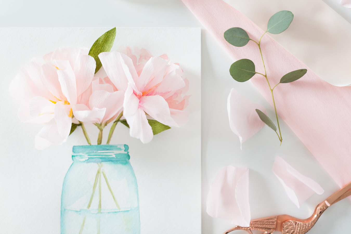 1350x900 3d Paper Flower Art With Free Watercolor Printable - Free Printable Watercolor Flowers