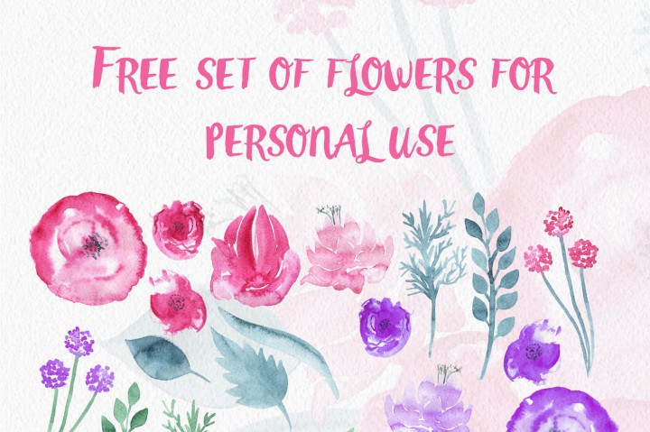 720x479 8 Free Watercolor Graphics Roundup - Free Printable Watercolor Flowers