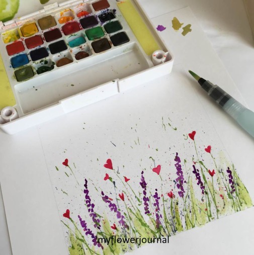 505x507 Free Printable For Splattered Paint Flower Art - Free Printable Watercolor Pictures To Paint