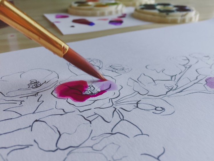 750x563 Diy Watercolour Floral Artwork L Free Floral Printable - Free Printable Watercolor Pictures To Paint