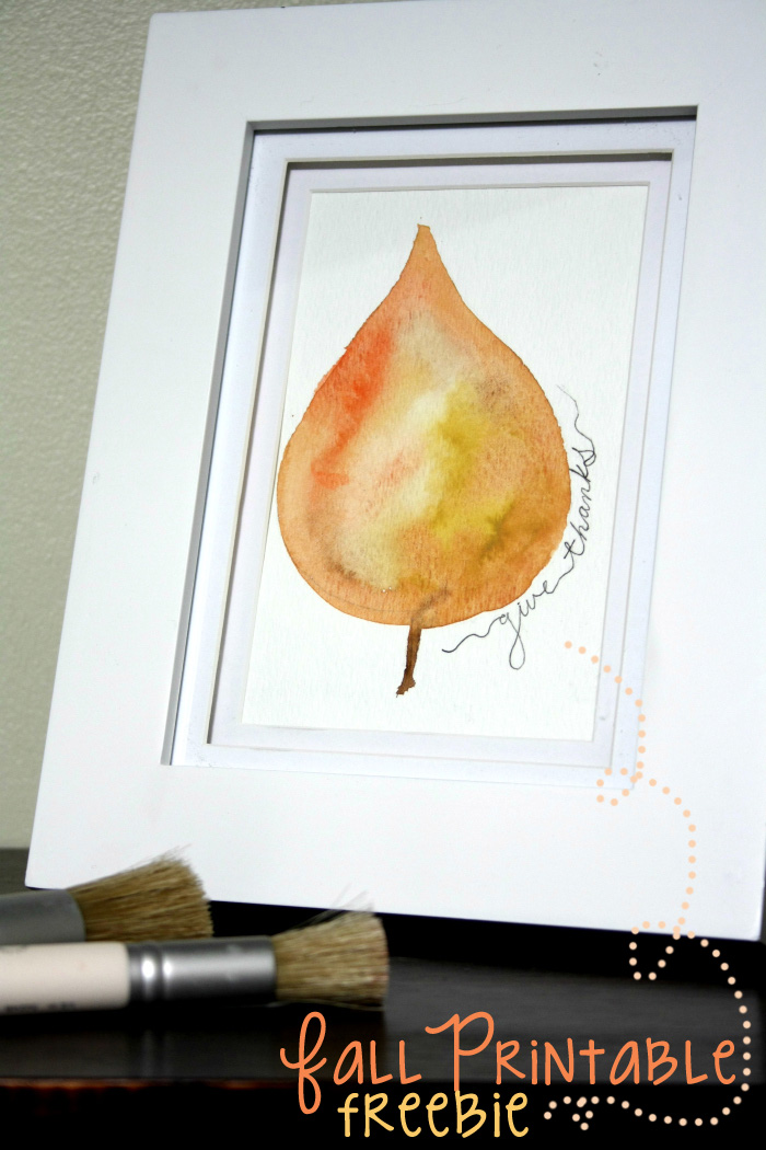 700x1050 How To Paint Watercolor Leaves To Make Framed Fall Art + Free - Free Printable Watercolor Pictures To Paint