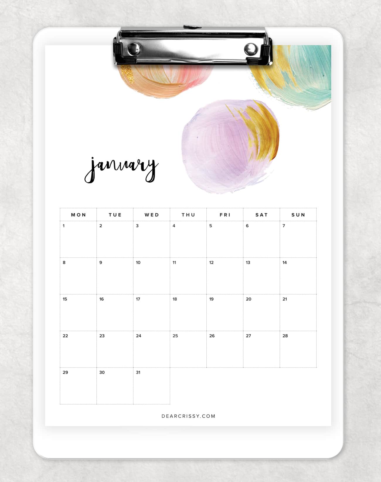 1300x1645 Free 2018 Printable Calendar - Free Printable Watercolor Pictures To Paint