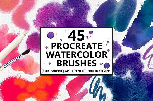 580x386 45 Procreate 4 Watercolor Brushes By Picbykate On Behance - Free Watercolor App