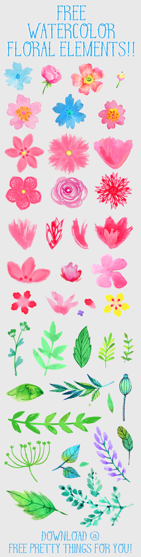 548x2160 Free Watercolor Flower Clipart - Free Watercolor Art