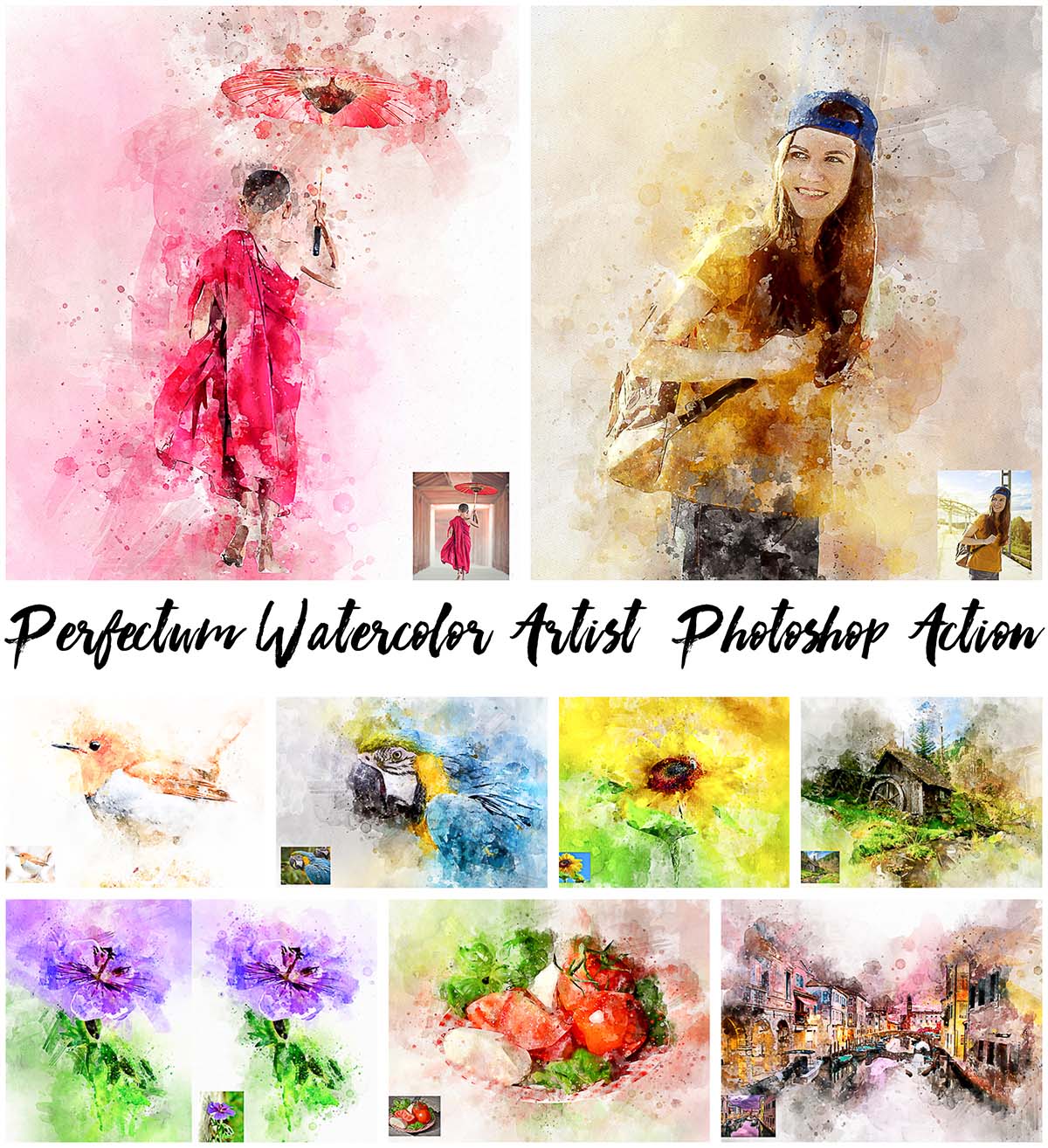 1200x1314 Perfectum Watercolor Artist Photoshop Action Free Download - Free Watercolor Art