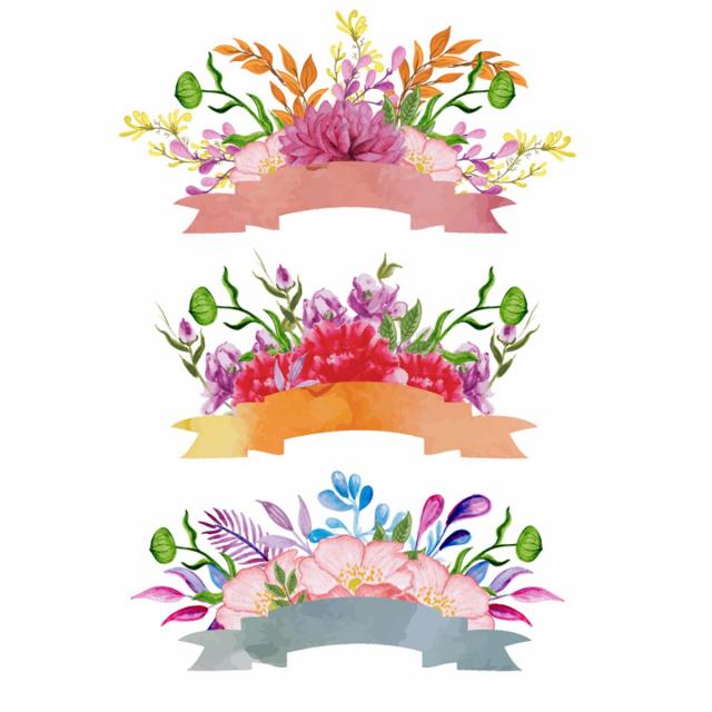 640x640 Watercolor Floral Amp Ribbon Design, Ribbon, Watercolor, Art Png And - Free Watercolor Art