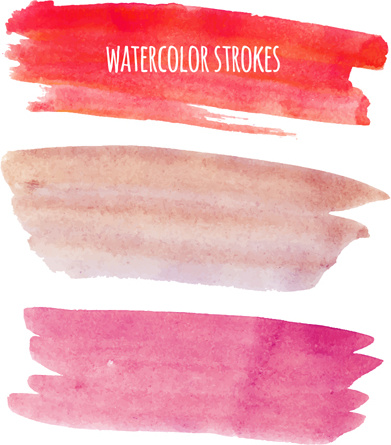 391x445 Watercolor Strokes Vector Brushes Set Free Vector In Encapsulated - Free Watercolor Brushes Illustrator