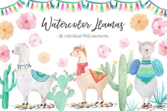 696x464 Llama Clipart Watercolor - Free Watercolor Clipart