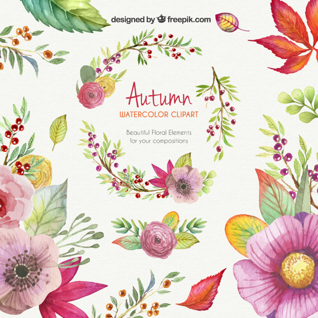 626x626 Autumn Watercolor Clipart Vector Free Download - Free Watercolor Clipart