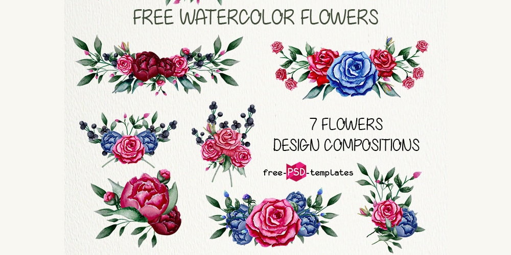1000x500 Free Watercolour Elements For Designers Css Author - Free Watercolor Designs