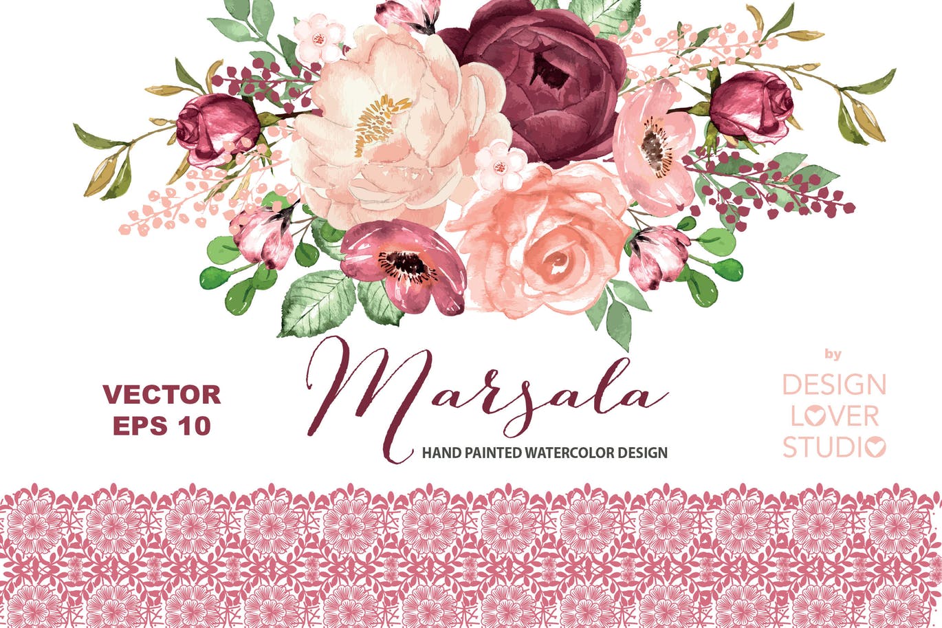 1370x913 Vector Marsala Watercolor Design Free Download Graphic Dl - Free Watercolor Designs