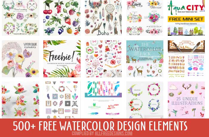 700x459 Watercolor Design Elements For Creating Trendy Print And Web Graphics - Free Watercolor Designs