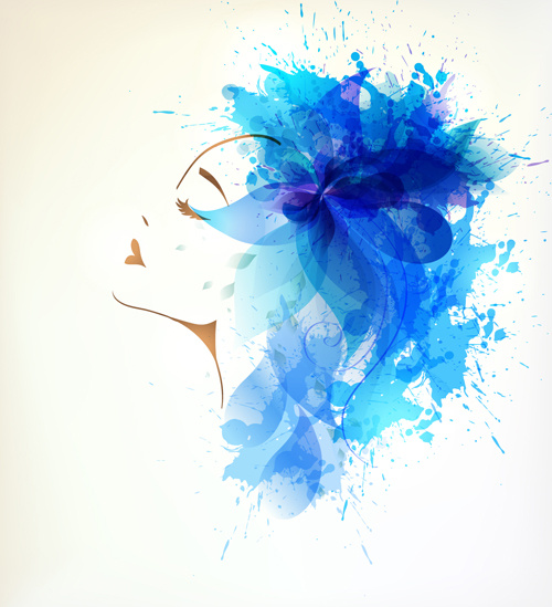 500x549 Watercolor Floral Woman Creative Design Free Vector In Adobe - Free Watercolor Designs