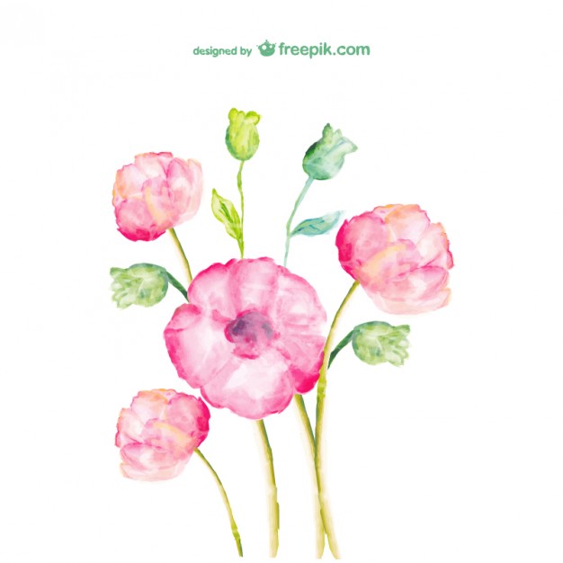 626x626 Watercolor Spring Flowers Vector Free Download - Free Watercolor Designs