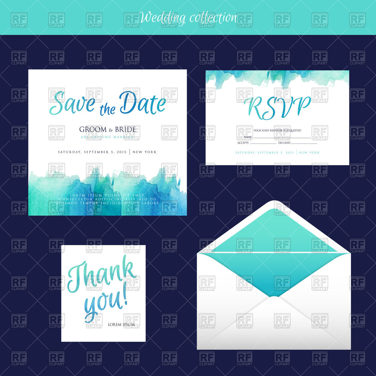 1200x1200 Wedding Invitation With Watercolor Design Vector Image Vector - Free Watercolor Designs