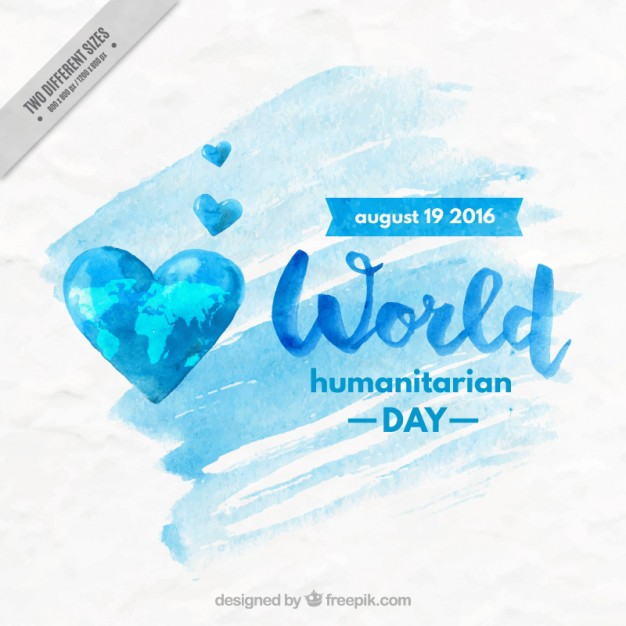 626x626 Humanitarian Day Background In Watercolor Effect Vector Free - Free Watercolor Effect
