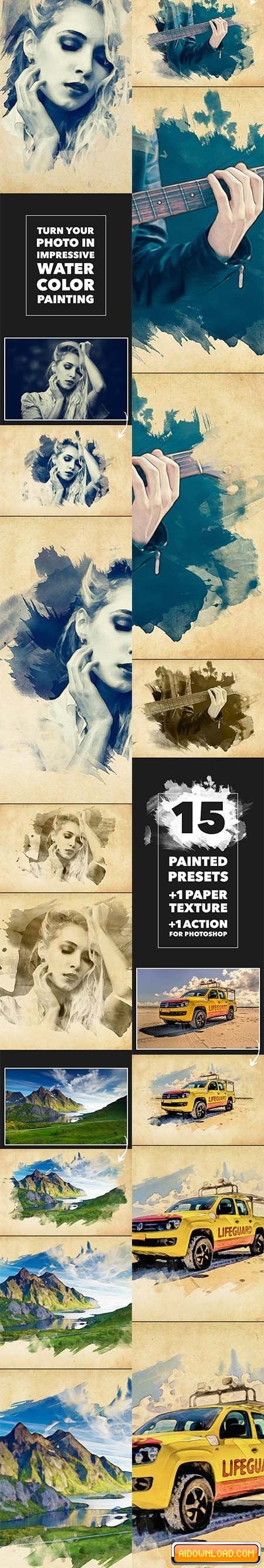 450x2669 Vibrant Watercolor Effect Photoshop Action Free Download Free - Free Watercolor Effect
