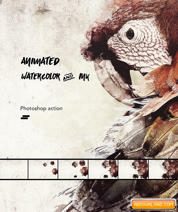 590x699 Animated Watercolor And Ink Effect Photoshop Action Free Download - Free Watercolor Effect