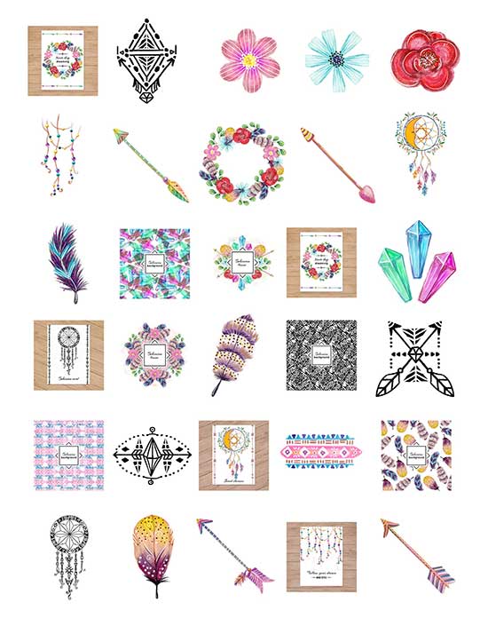 550x696 Watercolor Design Elements For Creating Trendy Print And Web Graphics - Free Watercolor Elements