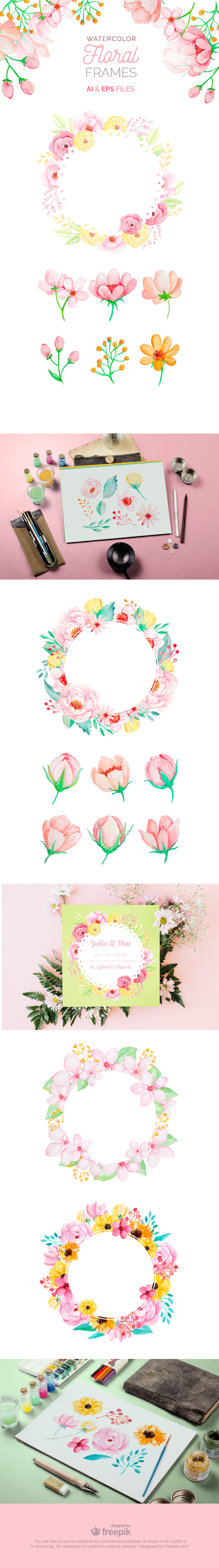 800x5728 Free Watercolor Floral Frames - Free Watercolor Floral