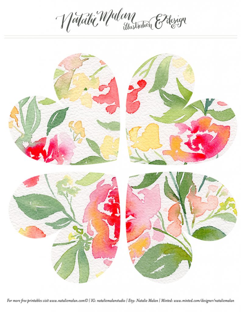 791x1024 Watercolor Floral Free Valentine Garland - Free Watercolor Floral