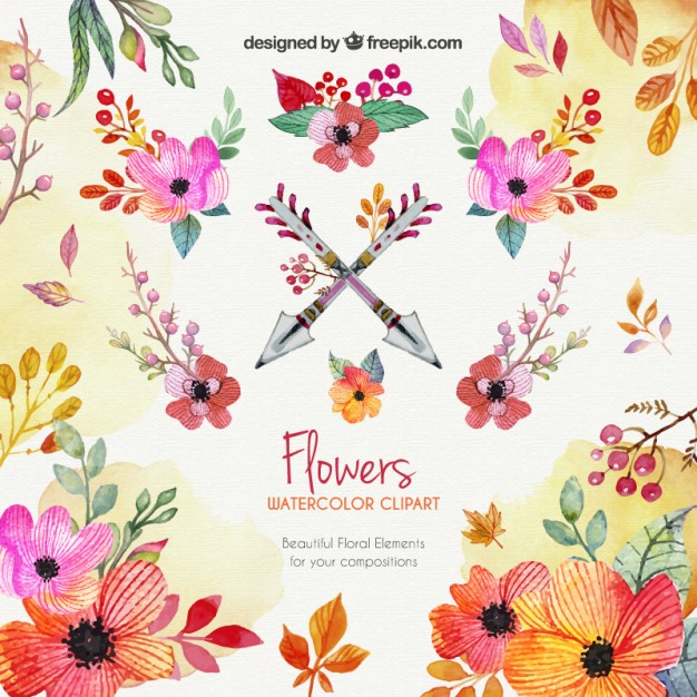 626x626 Watercolor Flowers Clipart Free Vectors Ui Download - Free Watercolor Floral